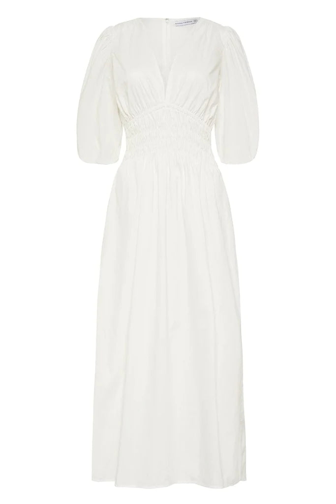 Agnata Midi Dress - Mar White