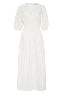 Agnata Midi Dress - Mar White