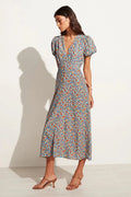Bellavista Midi Dress - Mohina Floral Print-Blue