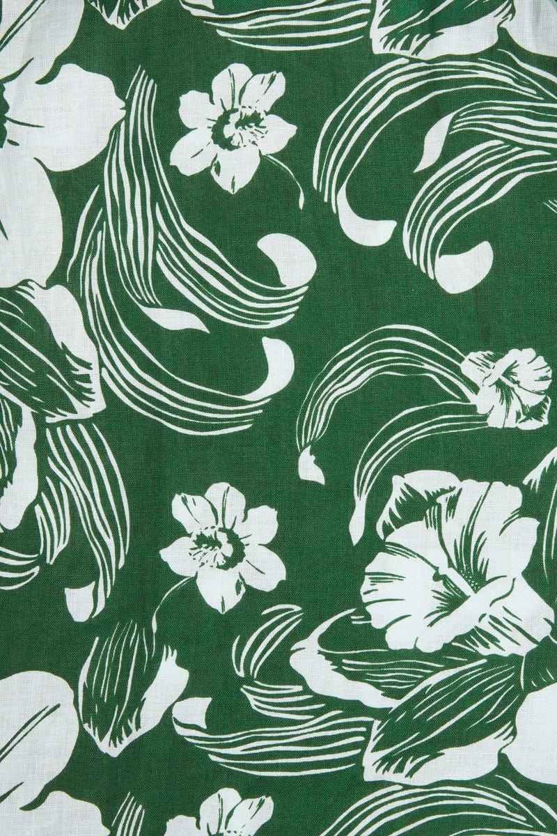 Alexandre Midi Dress - Camara Floral Print-Green