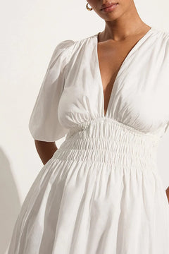 Agnata Midi Dress - Mar White