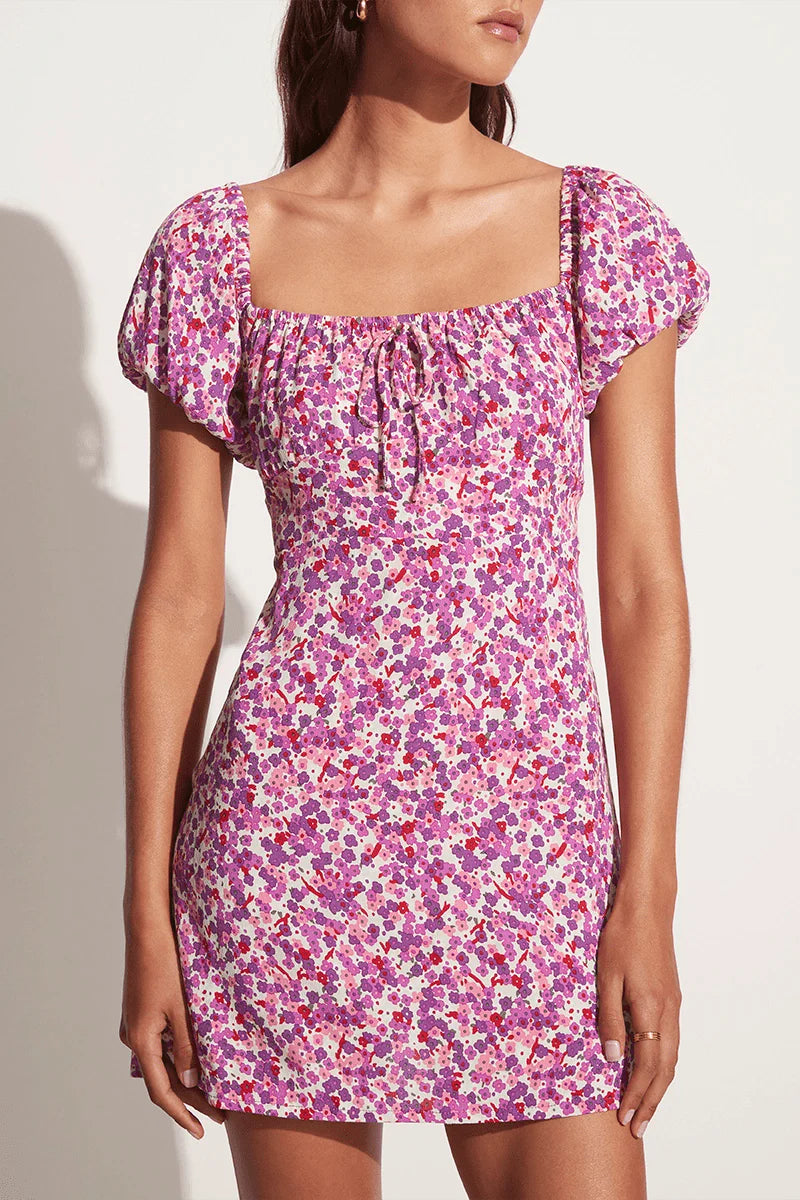 Lovita Mini Dress - Lou Floral Print Violet
