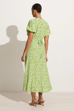 Bellavista Midi Dress - Lou Floral Print Green