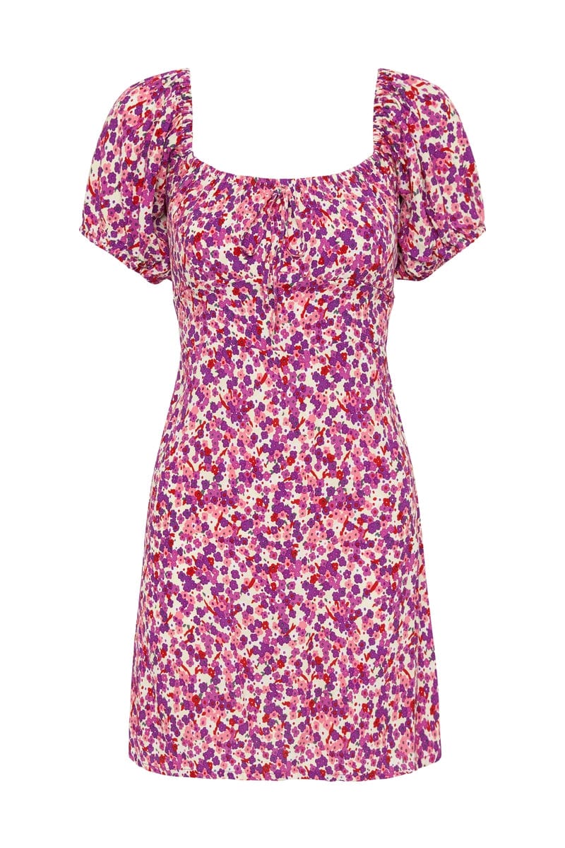 Lovita Mini Dress - Lou Floral Print Violet