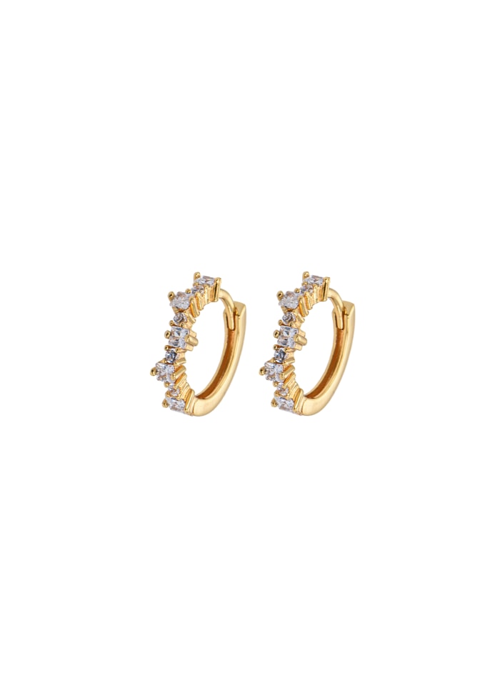 Mixed Small Hoops - White