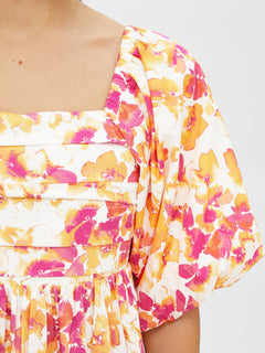 Dorita 2/4 AOP Short Dress B - Papaya