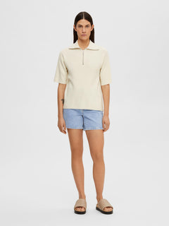 Agnes 2/4 Half Zip Knit EX - Birch