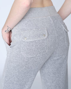 Del Ray Classic Velour Pant Pocket - Silver Marl