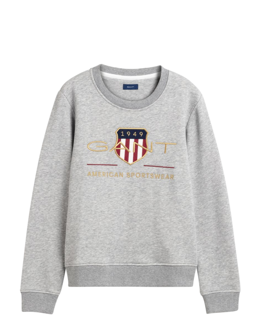 Archive Shield C-Neck Sweat - Grey Melange
