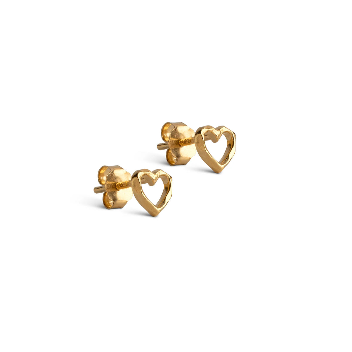 Organic Heart Studs - Gold