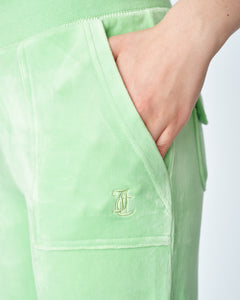 Del Ray Classic Velour Pant Pocket - Summer Green