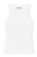 Soft Cotton Rib Tank Top - Bright White