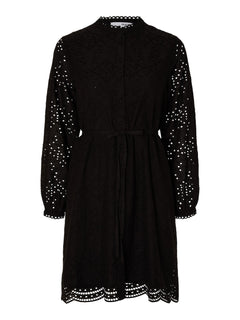 Tatiana Ls Short Embr Dress - Black