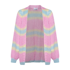 Vera Knit Cardigan - Pink/Light Blue/Yellow Pastel