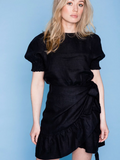 Serena Linen Dress - Black - Ella & il - Kjoler - VILLOID.no