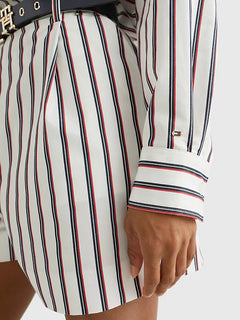 CO Stripe Oversized Shirt - Prep Stp/ Desert Sky/ Primary Red