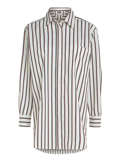 CO Stripe Oversized Shirt - Prep Stp/ Desert Sky/ Primary Red