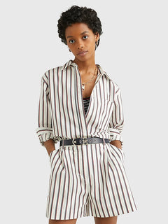 CO Stripe Oversized Shirt - Prep Stp/ Desert Sky/ Primary Red