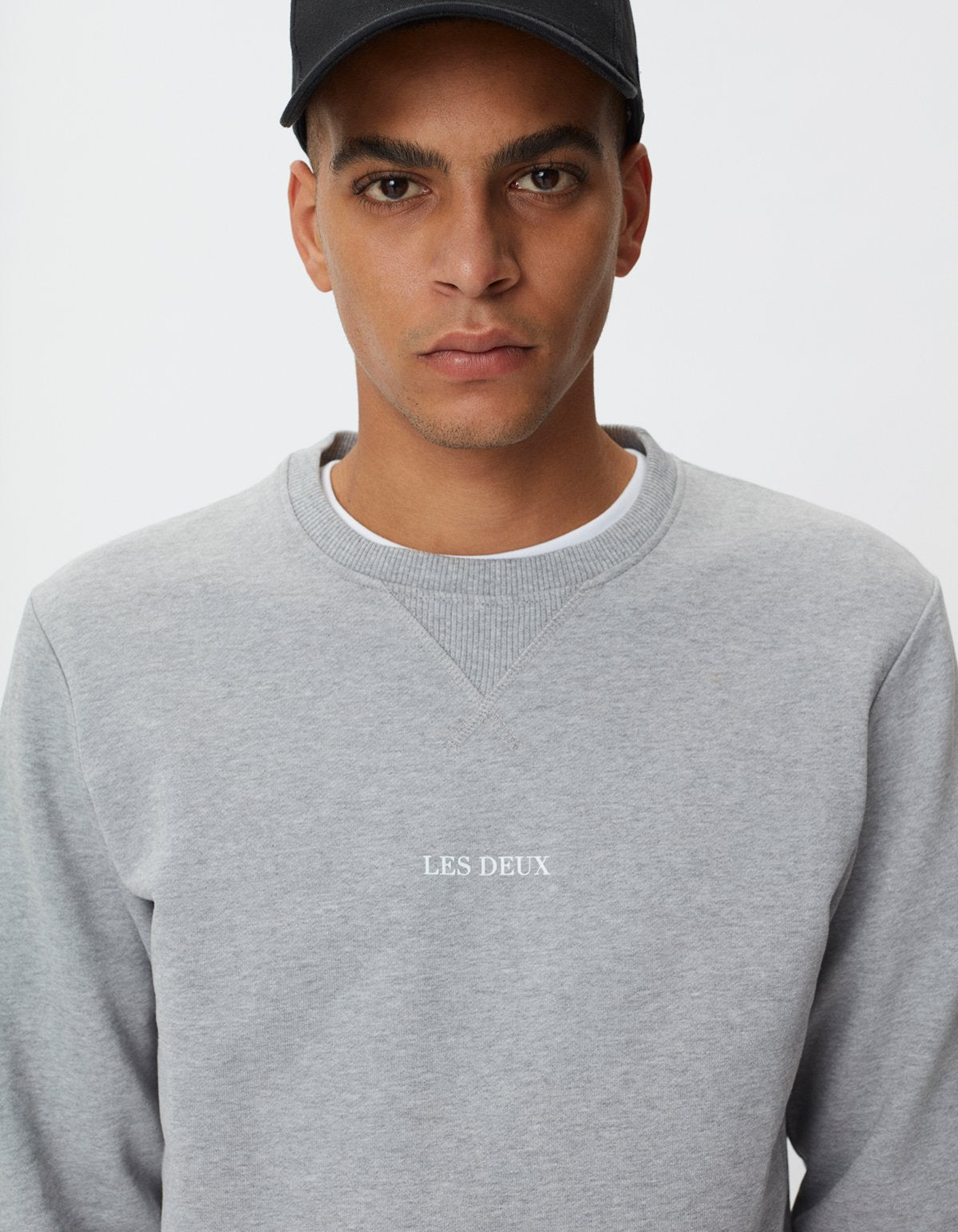 Lens Sweatshirt - Light Grey Melange/White