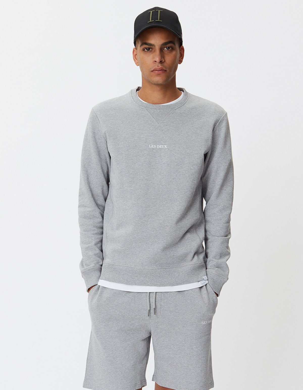 Lens Sweatshirt - Light Grey Melange/White