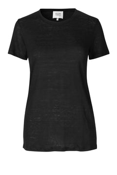 Peony O-neck Tee - Black - Second Female - T-skjorter & Topper - VILLOID.no
