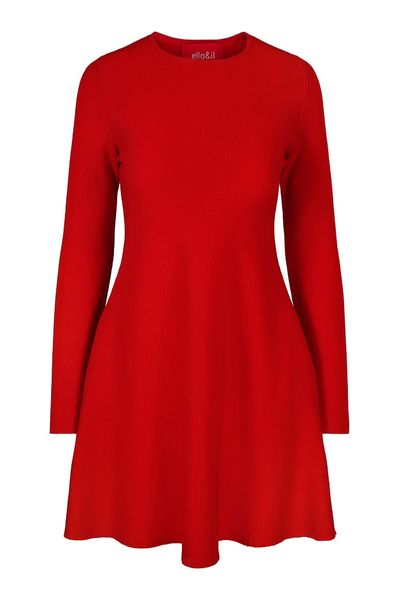 Cecilie Merino Dress - Red - Ella & il - Kjoler - VILLOID.no