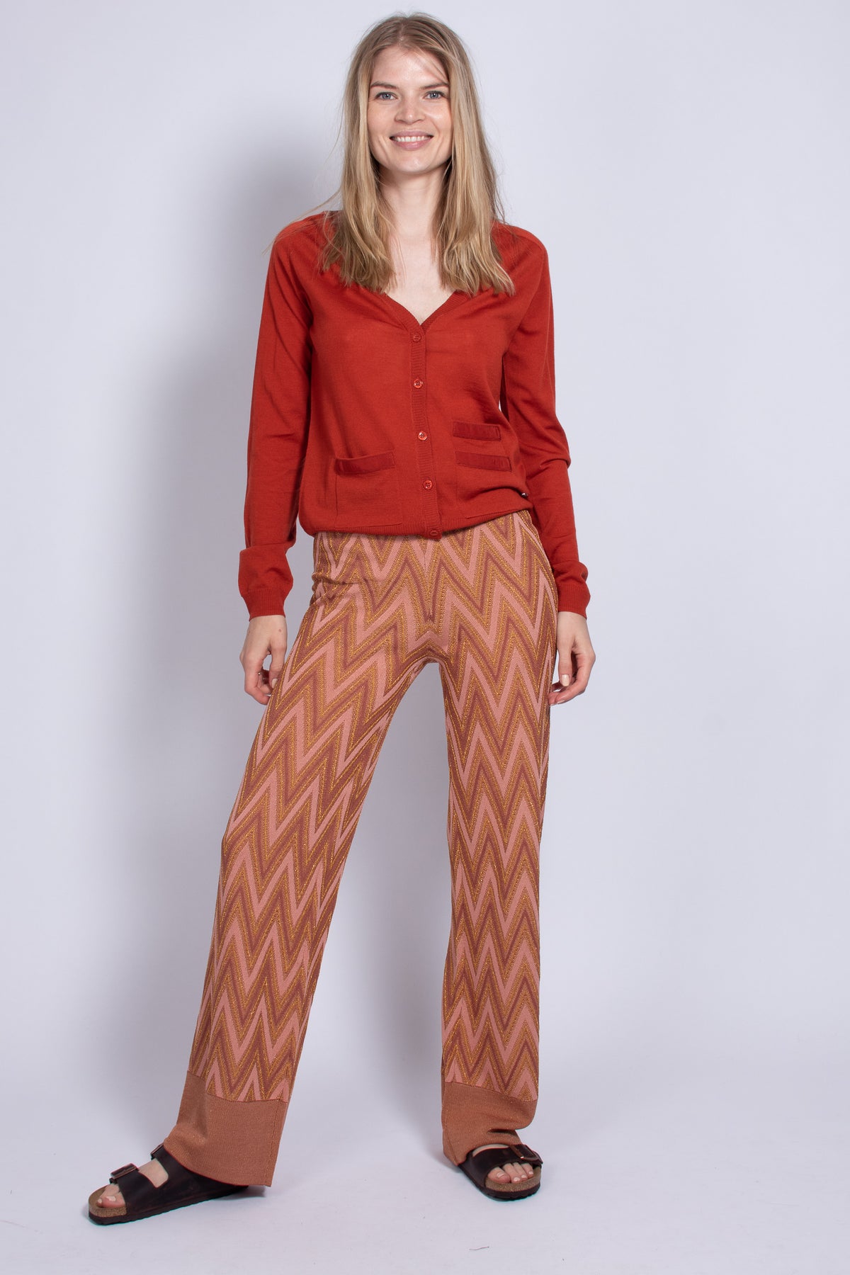 Bea Knit Trousers - Autumn Leaf - Second Female - Bukser & Shorts - VILLOID.no