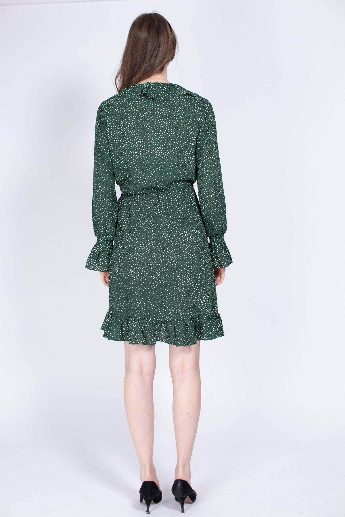 Image Wrap Dress - Green Dot - Just Female - Kjoler - VILLOID.no