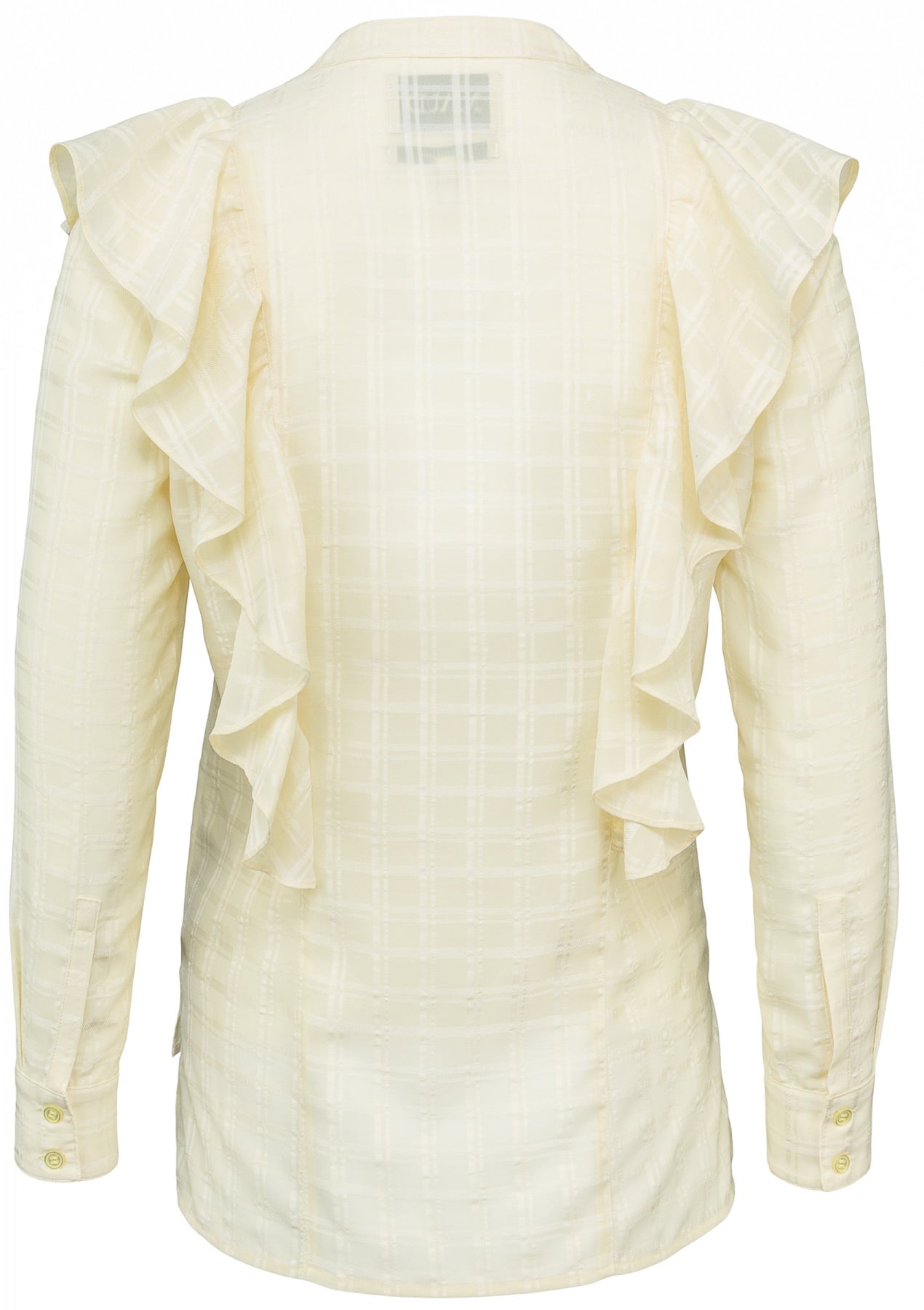 Frill Shirt Check - Double Cream - MAUD - T-skjorter & Topper - VILLOID.no