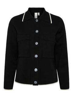 Yascosti LS Knit Cardigan S - Black