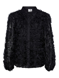 Yasroso LS Neck Shirt - Black
