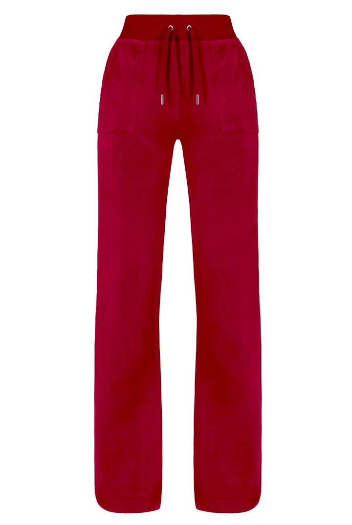 Del Ray Classic Velour Pant Pocket - Raspberry Sorbet