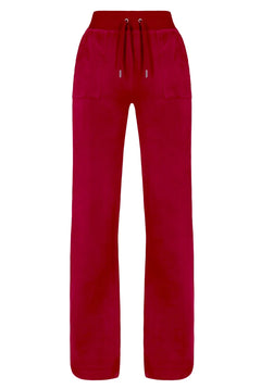 Del Ray Classic Velour Pant Pocket - Raspberry Sorbet
