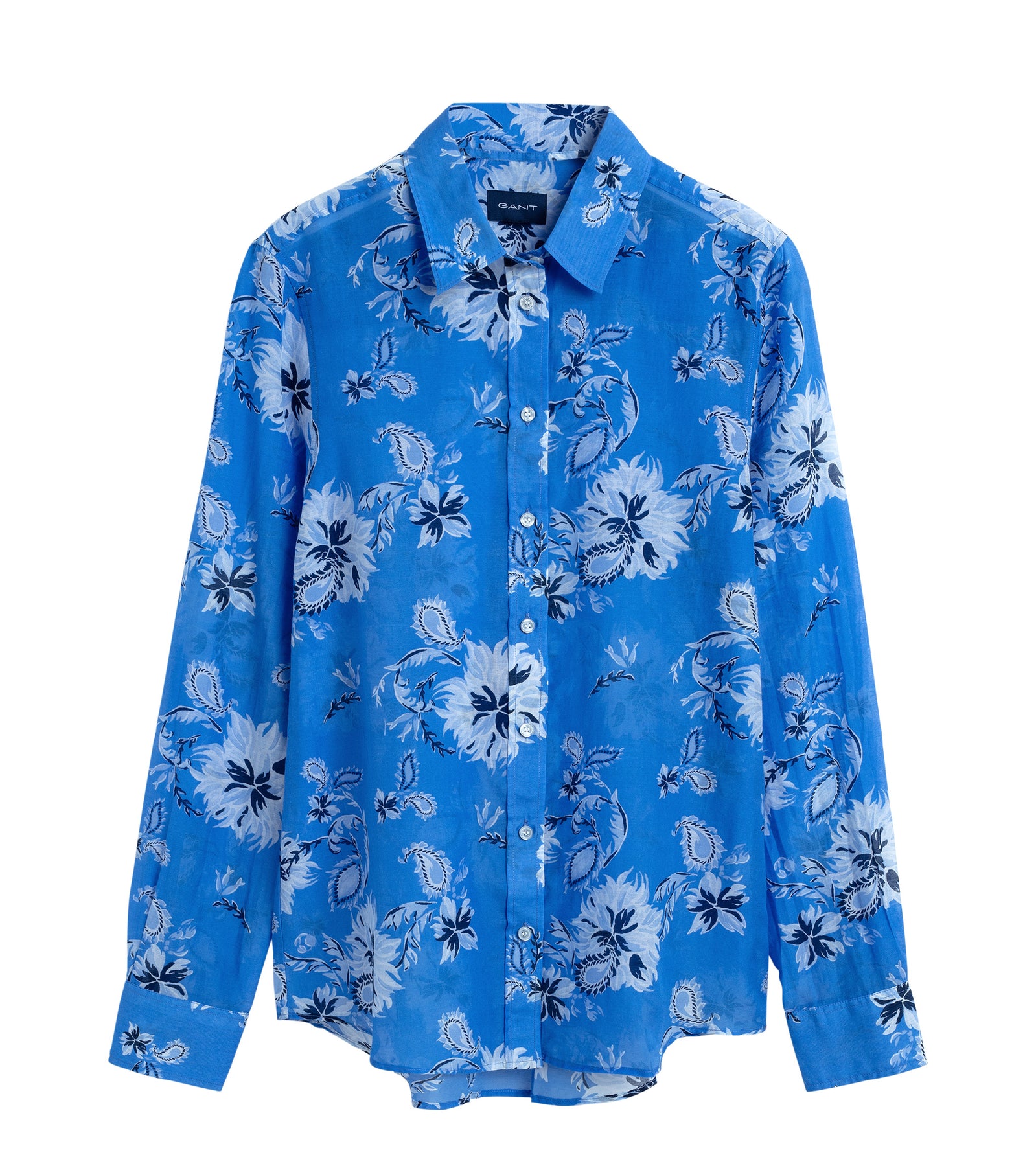 Marine Paisley Co Silk Shirt - Capri Blue - GANT - Bluser & Skjorter - VILLOID.no