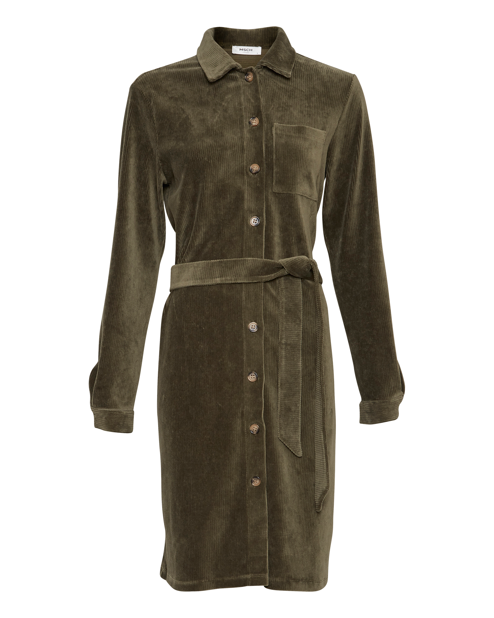 Blysse Millie LS Shirt Dress - Kalamata - Moss Copenhagen - Kjoler - VILLOID.no