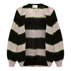 Vera Knit Cardigan - Black/Lavender/Cream