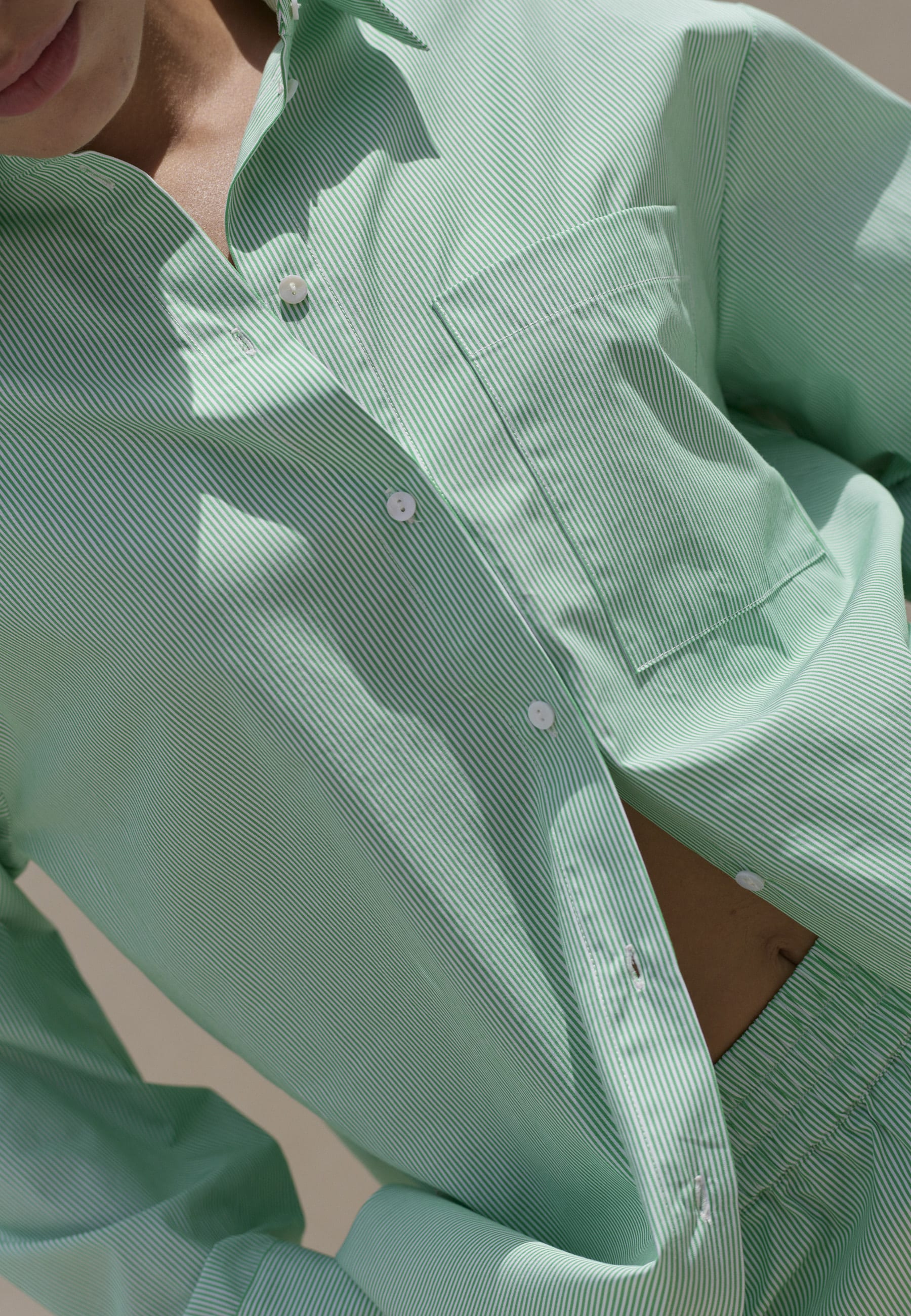 Henriette Shirt Ltd. - Green Stripe