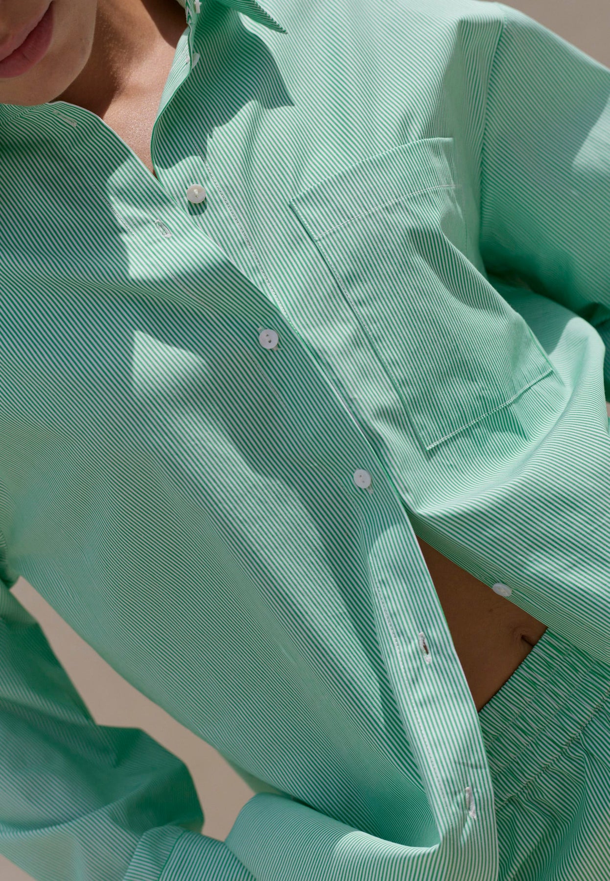 Henriette Shirt Ltd. - Green Stripe