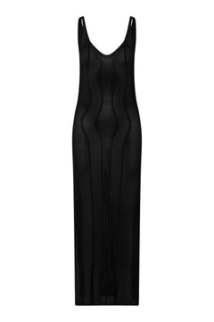 Amalfi Knit Strap Dress - Black