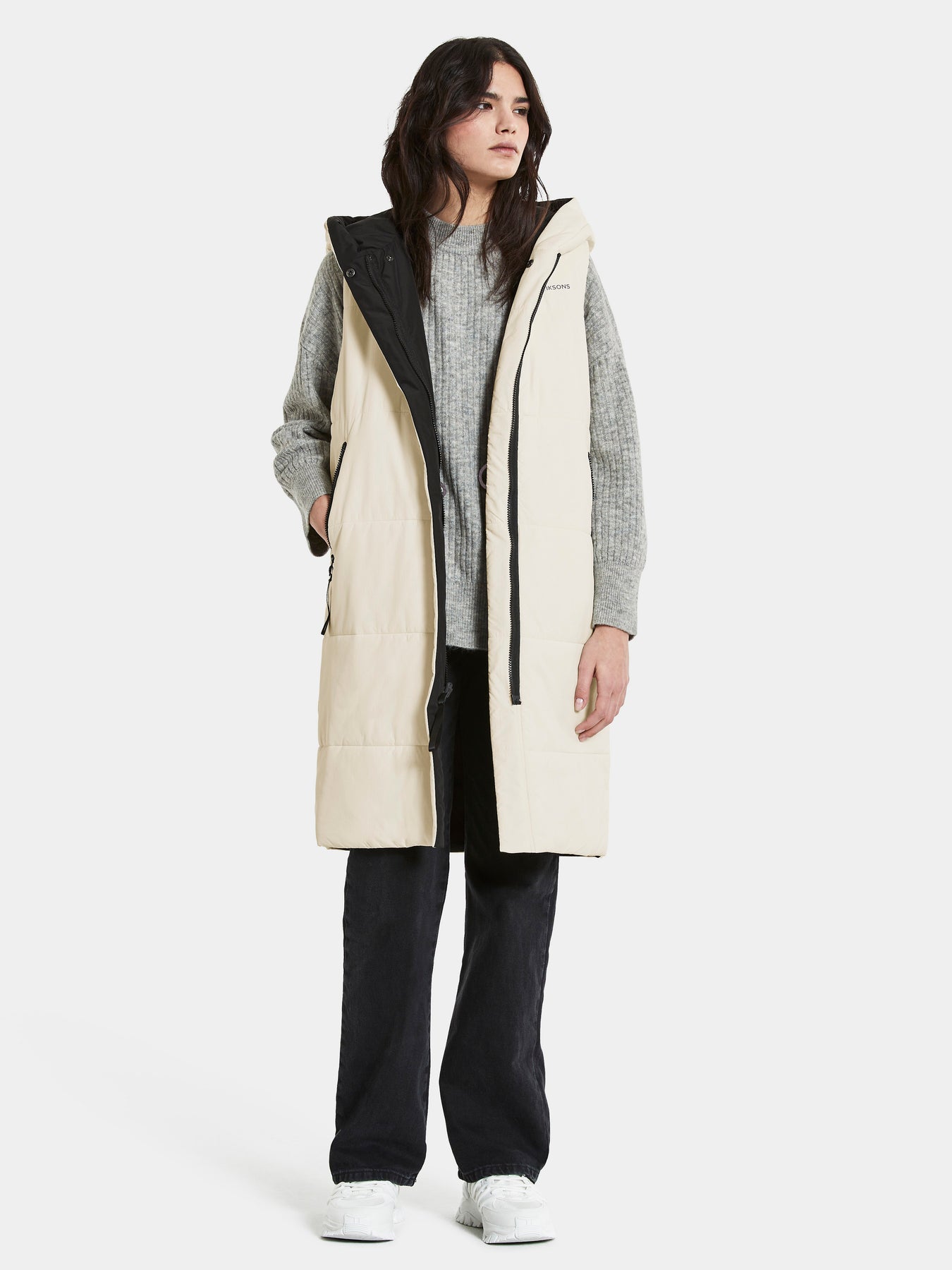 Aviva Rev Wns Vest - White Foam/Black