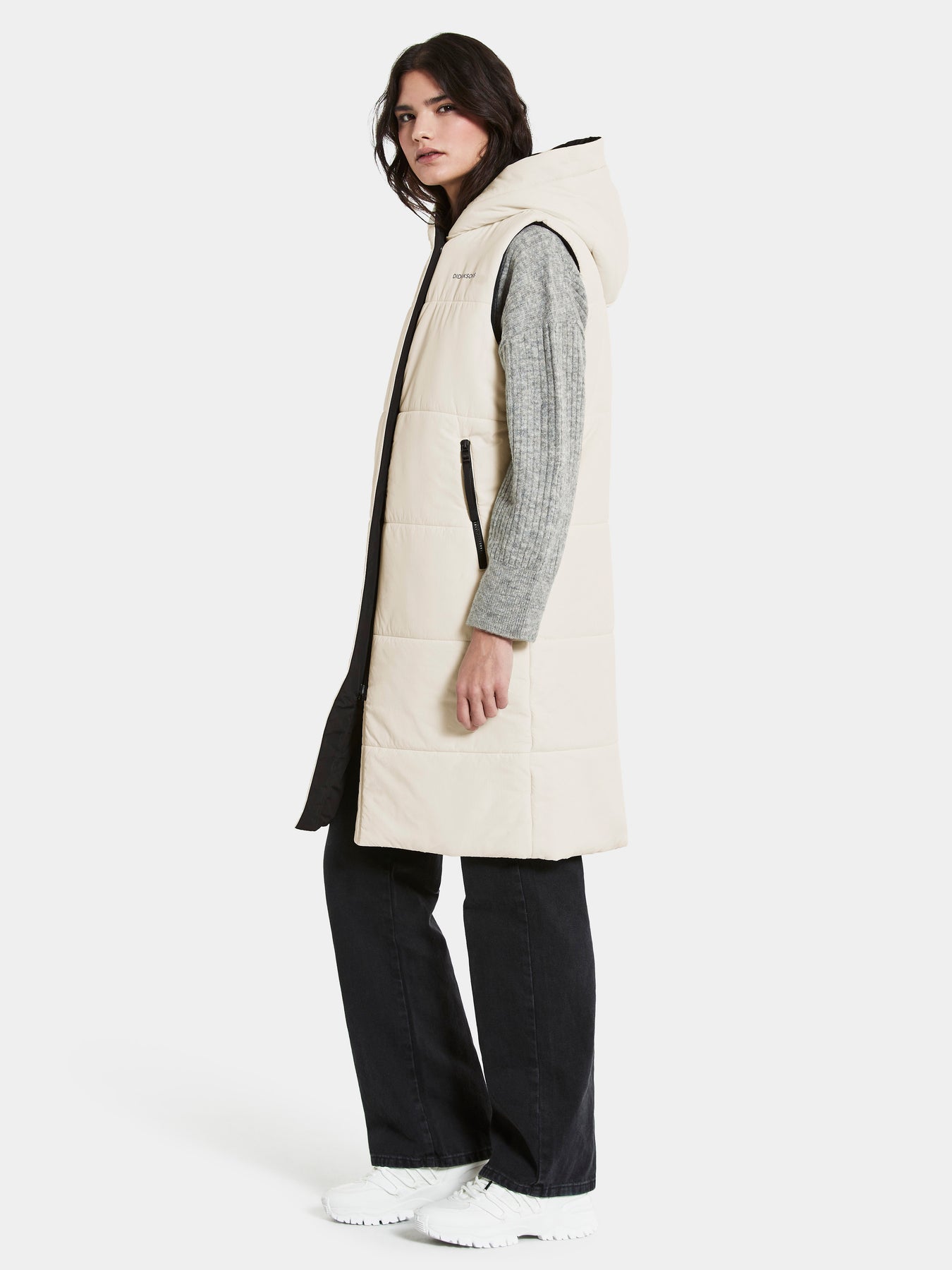 Aviva Rev Wns Vest - White Foam/Black