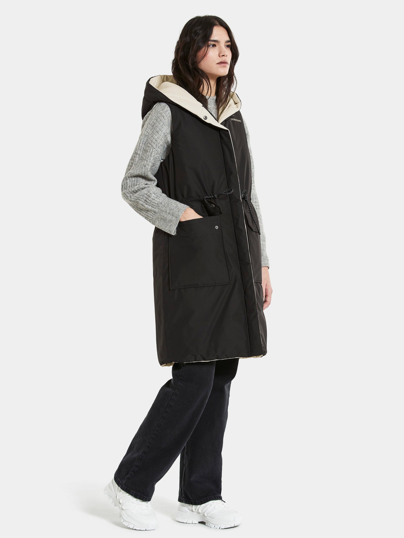 Aviva Rev Wns Vest - White Foam/Black