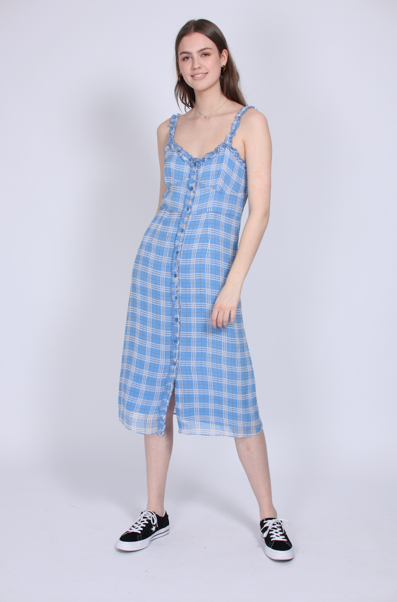 Terna Midi Strap Dress - Little Boy Blue - Second Female - Kjoler - VILLOID.no