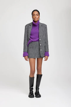 Kantagz Mw Mini Skirt - Black/White Boucle