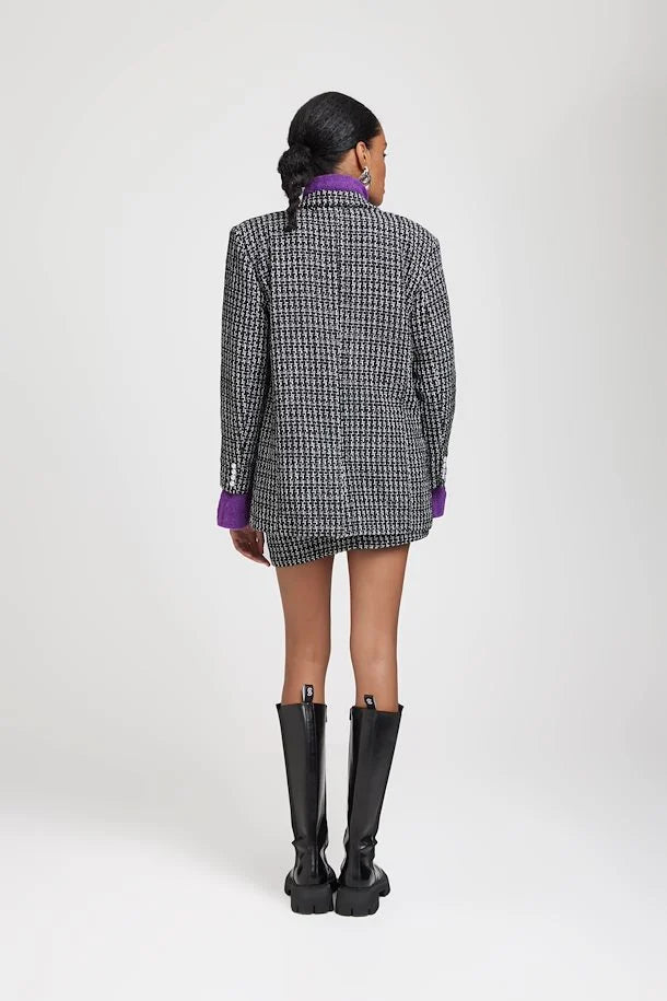 Kantagz Mw Mini Skirt - Black/White Boucle