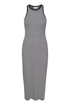 DrewGZ Striped SL Long Dress - Black/White Stripe