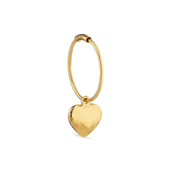Creole Bruised Heart Pendant - Gold Plated