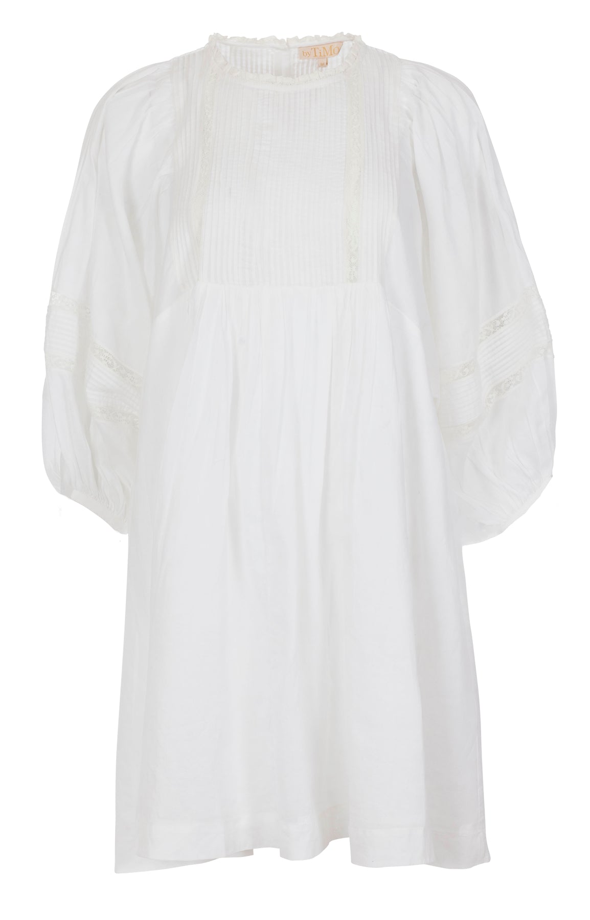 Victorian Organza Shift Dress - White - ByTimo - Kjoler - VILLOID.no
