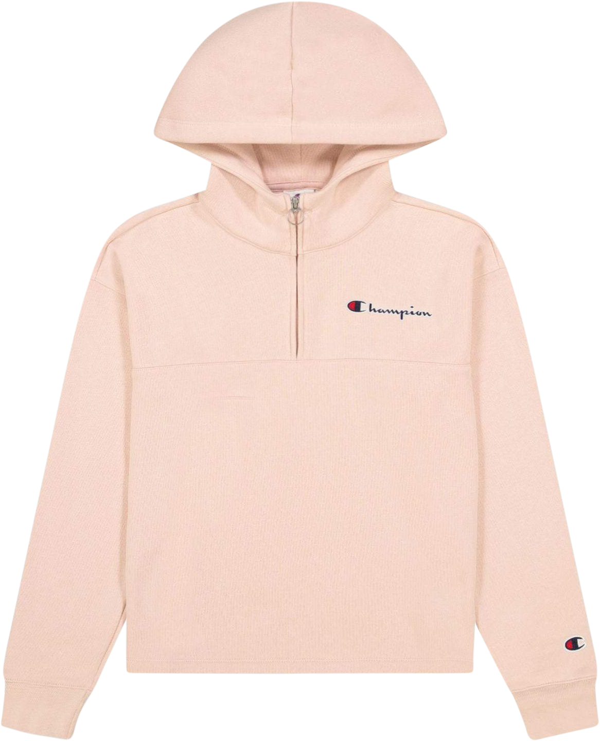 Half Zip-Up Hoodie - Rose Tane