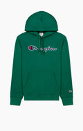 Script Logo Embroidery Fleece Hoodie - Forest Green
